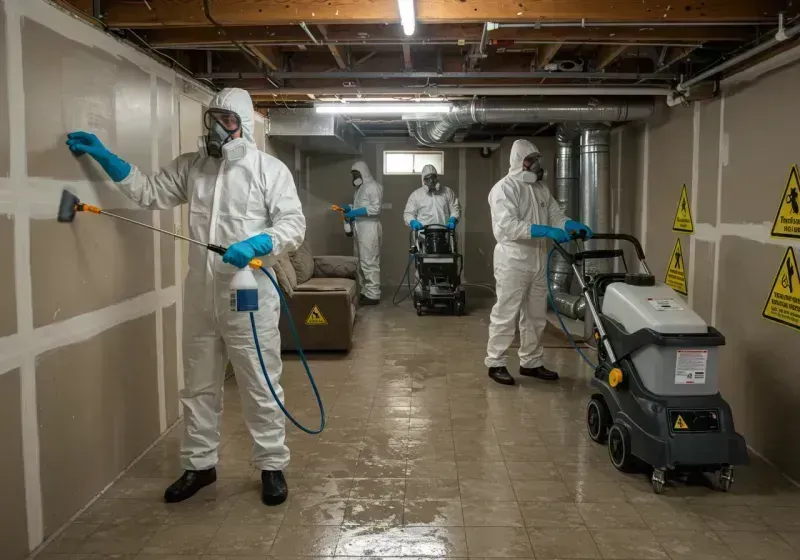 Basement Moisture Removal and Structural Drying process in Lincoln Parish, LA